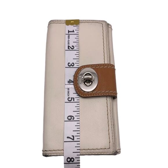 y2k COACH White Brown Turnlock Wallet - Picture 11 of 11